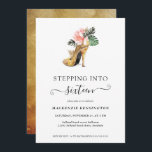 Stepping Into 16 Chic Floral Gold Heels Birthday I Invitation<br><div class="desc">Modern, Elegant, "Stepping Into 16" Chic Floral Gold Heels Sweet 16 Birthday Party Invitation featuring our glamourous glitzy watercolor gold high heel surrounded by pink and green tropical flowers. The background is a luxurious watercolor gold wash. Easy to customize with your information for a simply elegant 16th birthday birthday party...</div>