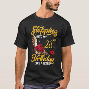 Stepping Into 24th Birthday Like A Queen Leopard T-Shirt