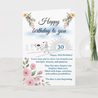 Stepping Into 30 – A Journey of Hope Birthday Card