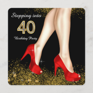 Stepping Into 40 40th Birthday Party Invitation