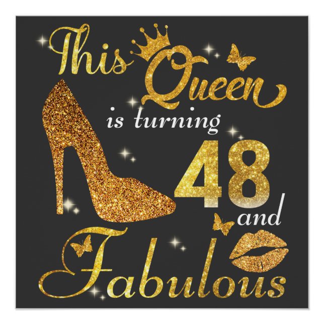 Stepping Into 48 Years | 48th Birthday Queen Poster (Front)