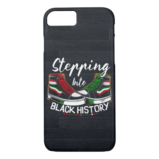 Stepping into Black History Month Juneteenth Black Case-Mate iPhone Case (Back)
