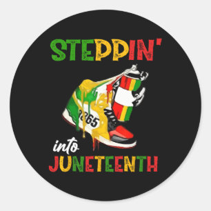 Stepping Into Juneteenth 1865 Pride Black African Classic Round Sticker