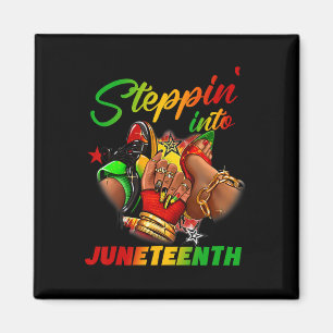 Stepping Into Juneteenth Afro Woman Black Girls Sn Magnet