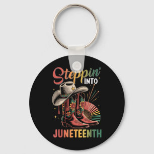 Stepping Into Juneteenth Black History Cowgirl Boo Keychain