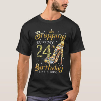 Stepping Into My 34Th Birthday Like A Boss Ladies T-Shirt