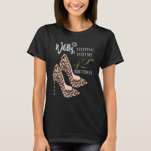 Stepping Into My 42nd Birthday Leopard Print Cheet T-Shirt