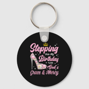 Stepping Into My Birthday Woman Girl High Heels Ch Keychain