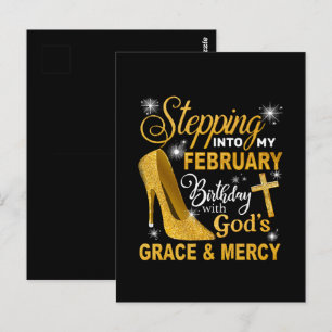 Stepping Into My February Birthday With Gods Grace Postcard