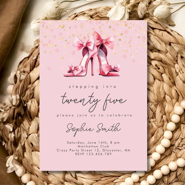 Stepping into...woman birthday party watercolor invitation (Creator Uploaded)