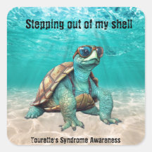 Stepping out of my shell Tourette's stickers