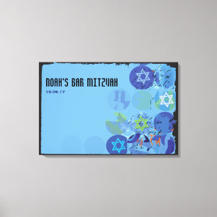 STEPPING STONES Bar Mitzvah Mitzvah Sign-In Board Canvas Print