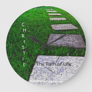 Stepping Stones by Shirley Taylor Large Clock