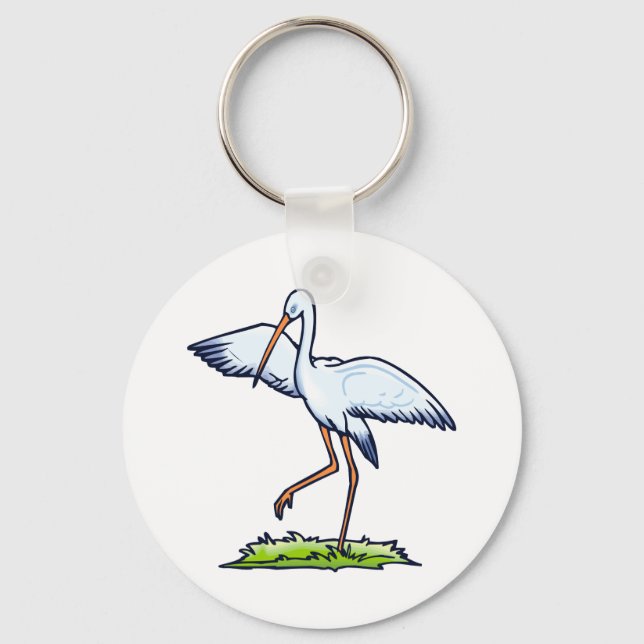 Steppy Stork Keychain (Front)