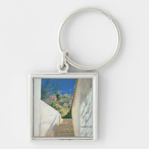 Steps in a Garden, Algeria, 1883 Keychain