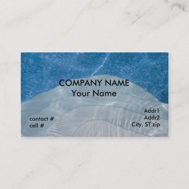 steps into cool blue pool business card (Front)