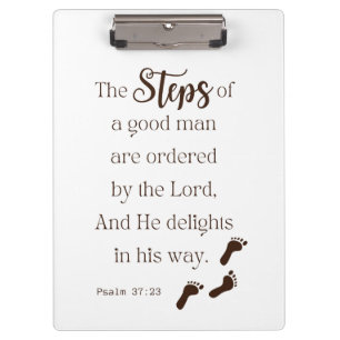 Steps of a Good Man - Psalm 37:23 Bible Verse Clipboard