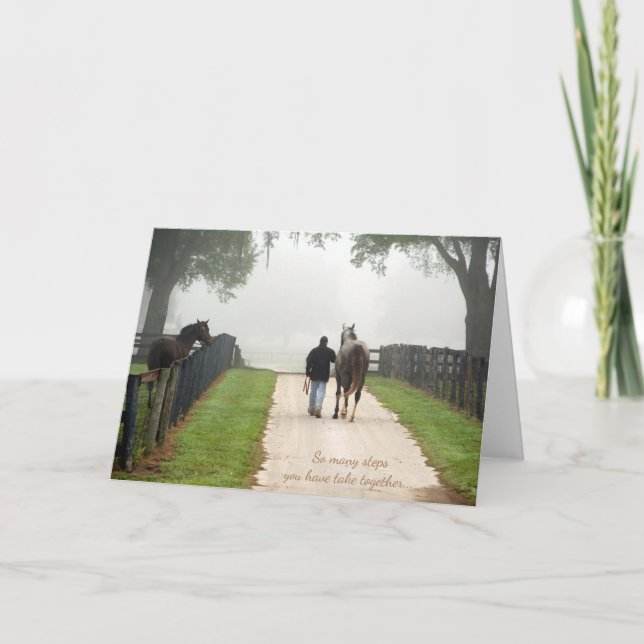 Steps Taken Together Loss of Horse Custom Sympathy Card (Front)