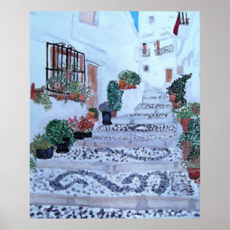 Steps The Old Town Frigiliana Poster