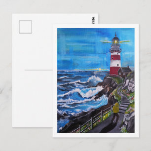 Steps to the Lighthouse Painting by Alfred Fox Postcard
