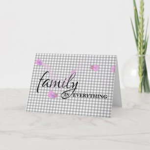 Stepsister Birthday Grey Gingham Card