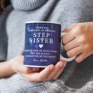 Stepsister Thank You Heartfelt Message Custom Coffee Mug
