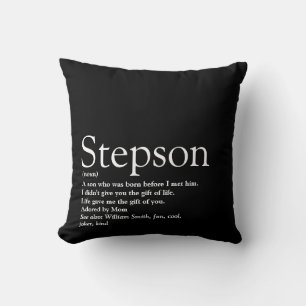 Stepson Black and White Modern Fun Definition Throw Pillow