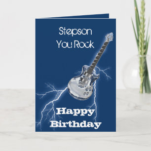 Stepson Rock Lightning Birthday Card