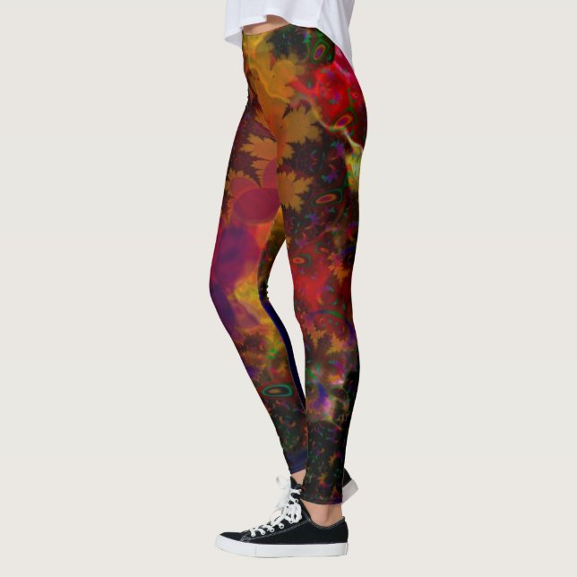 Stereo Trippin Psychedelic Abstract Leggings (Left)