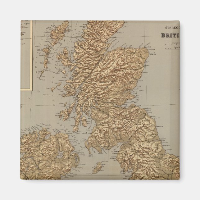 Stereographical map, British Isles Magnet (Front)