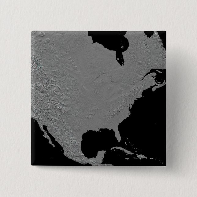 Stereoscopic view of North America 2 Inch Square Button (Front)
