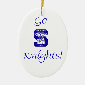 Sterling High Go Knights Logo II Oval Ornament