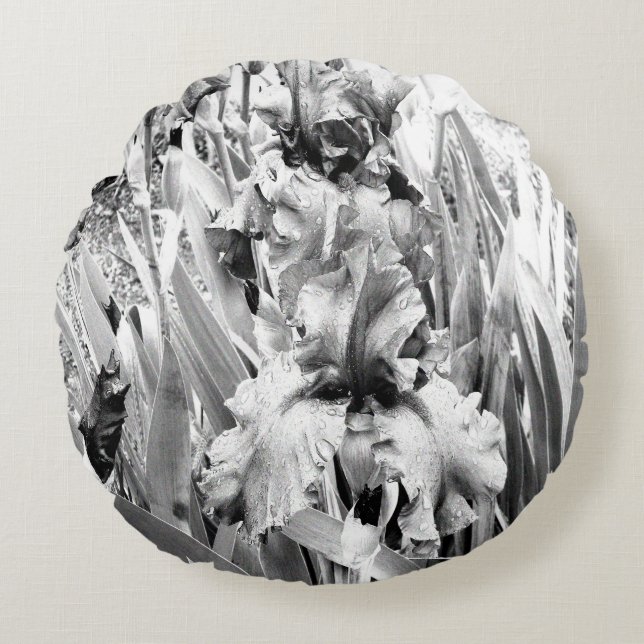 Sterling Irises.... Round Pillow (Front)