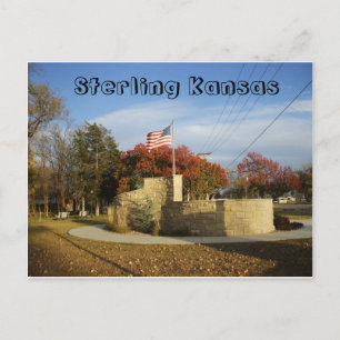 Sterling Kansas Veterans Memorial Postcard