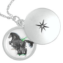 Sterling Silver Round Locket "Be Safe" Necklace