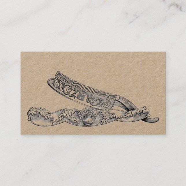 Sterling Straight Razor / Extra Thick Natural Business Card (Front)