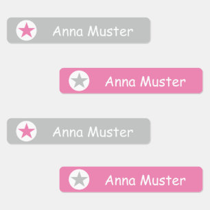 Stern - grau rosa - 96 schmale Kinder 
