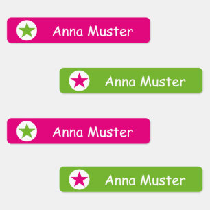 Stern - pink grün - 96 schmale Kinder 