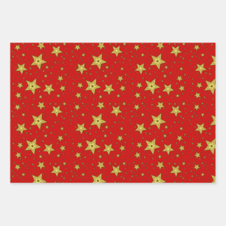 Sterne auf rotem Untergrund Wrapping Paper Sheet
