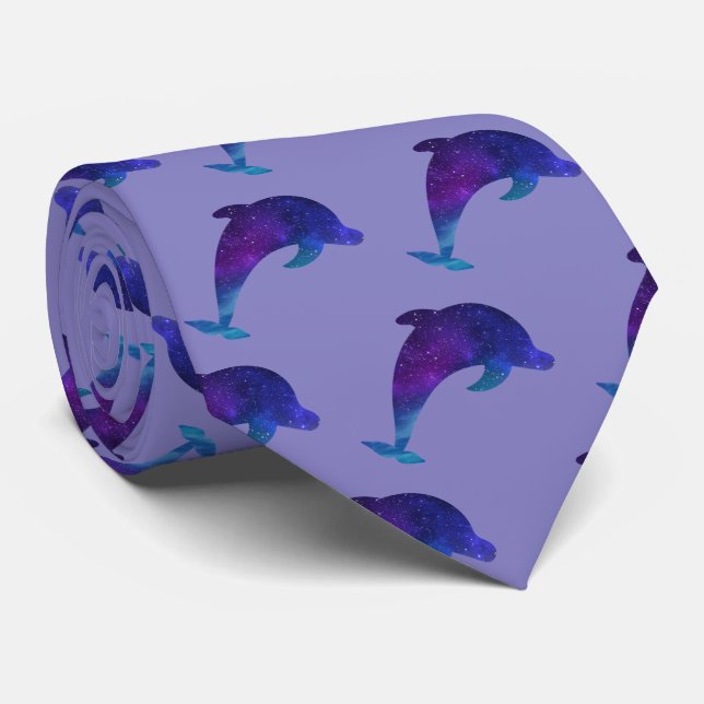 Sterne Galaxis Delphin Stars Galaxy Dolphin Tie (Rolled)