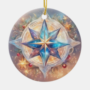  Sternen wasserfarben pastell Gemälde Ceramic Ornament