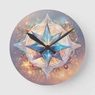  Sternen wasserfarben pastell Gemälde Round Clock