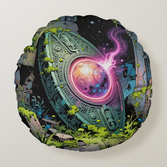 Sternenpfad – Reise durch das Universum´1 Round Pillow (Front)
