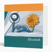 Stethoscope and Daisy Nurse Appreciation Gift Binder (Front/Inside)