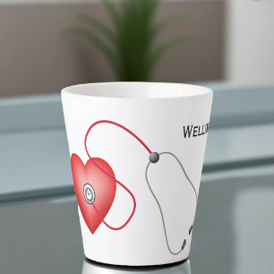 Stethoscope And Heart Personalized Latte Mug