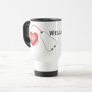 Stethoscope And Heart Personalized Travel Mug