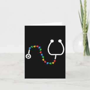 Stethoscope Autism Awareness Medical Rn Nurse Doct Card