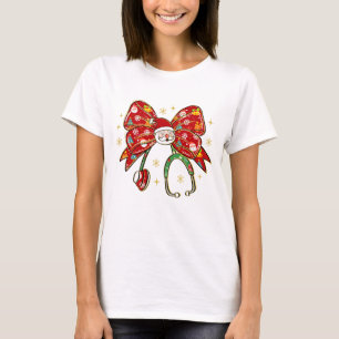 Stethoscope Bow Santa Christmas Nurse Healthcare T-Shirt