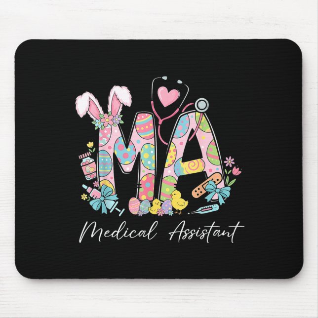 Stethoscope bunny ears ma medical assistant easter mouse pad (Front)