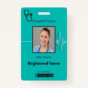 Stethoscope Cardio Heartbeat Medical Photo ID Badge